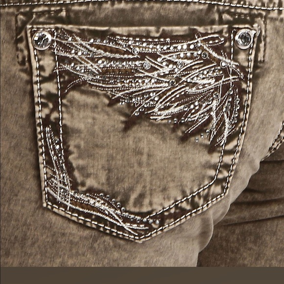 NEW Olive Green Skinny Miss Me Jeans - Picture 4 of 6